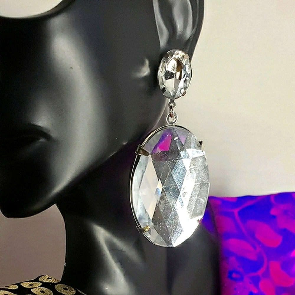 C.i.t.y. xlarge rhinestone earrings.  New